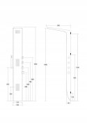 CORSAN Panel prysznicowy czarny, hydromasaż A-777M DUO CZARNE /BL