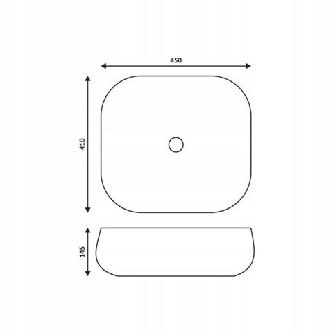 CORSAN Umywalka ceramiczna stawaiana na blat bez otworu 45x41x14,5cm CORSAN Umywalka ceramiczna stawaiana na blat bez otworu 45x41x14,5cm