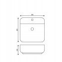 CORSAN Umywalka nablatowa kwadratowa z otworem 39,5X39,5cm 649902