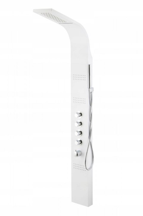 CORSAN Panel prysznicowy z termostatem biały, deszczownica kaskada A-014AT