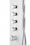 CORSAN Panel prysznicowy z termostatem biały, deszczownica kaskada A-014AT