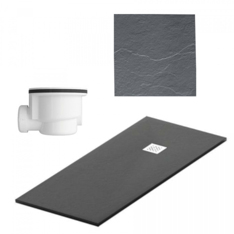 Brodzik z konglomeratu ciemnoszary STONE GRAY 120x80x2,5cm STFDG8012025