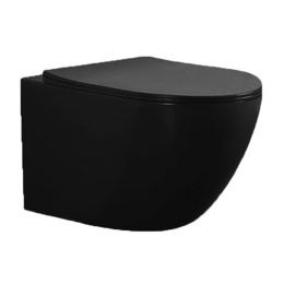 LaVita Zestaw podtynkowy WC z miską bezkołnierzową SInto black, przycisk czarny