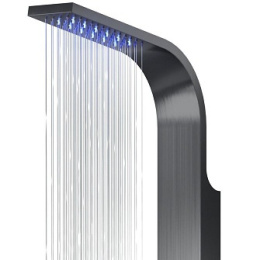 CORSAN Panel prysznicowy grafit szczotkowany SNAKE z termostatem i oświetleniem LED S002TGM