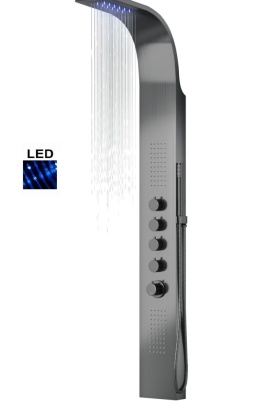 CORSAN Panel prysznicowy grafit szczotkowany deszczownica LED SAMSARA S003MGM