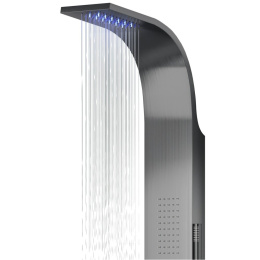 CORSAN Panel prysznicowy grafit szczotkowany z termostatem oświetlenie LED SAMSARA S003TGMLED