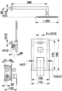 KFA Zestaw prysznicowy podtynkowy czarny LOGON 5139-501-81