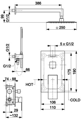 KFA Zestaw prysznicowy podtynkowy chrom LOGON 5139-501-00 KFA Zestaw prysznicowy podtynkowy chrom LOGON 5139-501-00