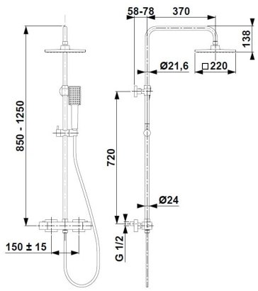 KFA Zestaw prysznicowy z termostatem LOGON chrom 5746-910-00 KFA Zestaw prysznicowy z termostatem LOGON chrom 5746-910-00