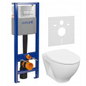 Cersanit Zestaw podtynkowy WC z miską bezkołnierzową Savio Clean ON przycisk chrom S701-828