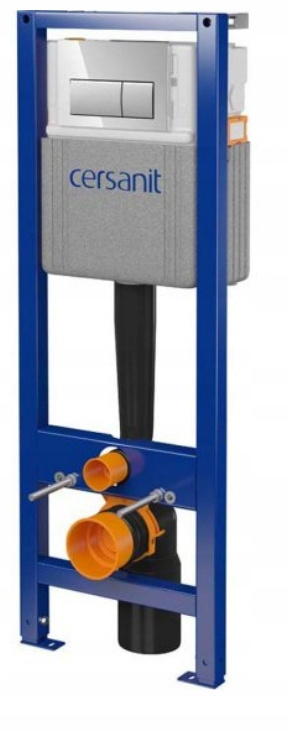 Cersanit Zestaw podtynkowy WC z miską bezkołnierzową Savio Clean ON przycisk chrom S701-828