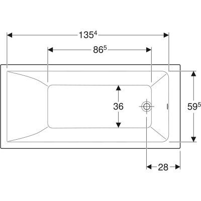 GEBERIT Wanna prostokątna Selnova Square akrylowa 150x70cm 554.381.01.1 GEBERIT Wanna prostokątna Selnova Square akrylowa 150x70cm 554.381.01.1