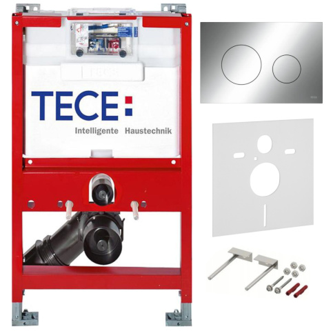 TECE Stelaż podtynkowy do WC niski 82cm przycisk chrom zestaw 9300380