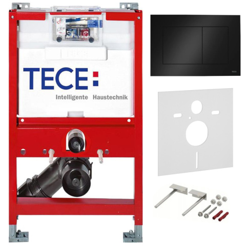 TECE Stelaż podtynkowy do WC niski 82cm przycisk czarny zestaw 9300380 TECE Stelaż podtynkowy do WC niski 82cm przycisk czarny zestaw 9300380