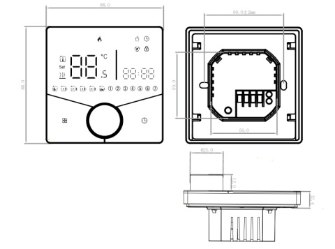 TWEETOP Sterownik, regulator przewodowy termostat czarny 06038411