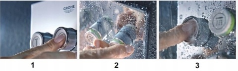 Zestaw podtynkowy prysznicowy sufitowy z termostatem z baterią Grohe deszczownica 20x20cm chrom