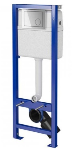 Cersanit Zestaw podtynkowy WC stelaż 40cm z miską bezkołnierzową Mille Plus Clean On przycisk chrom