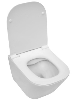 ROCA Zestaw Miska WC podwieszana GAP Rimless Square Compacto 48×34,7 cm + deska wolnoopadająca slim duroplast A34H473000