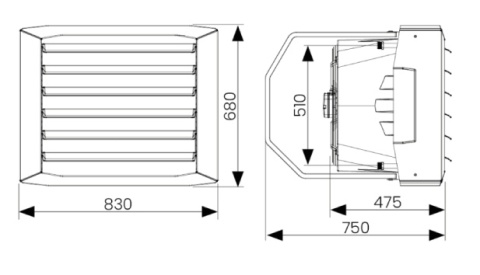 Nagrzewnica wodna 121kW z konsolą montażową FLOWAIR 52019