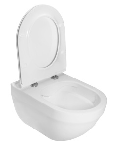 ROCA Zestaw Miska WC podwieszana Hebe Rimless+ deska wolnoopadająca slim A34H138000