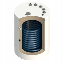 TRINNITY Bojler wymiennik ogrzewacz wody z 1 wężownicą do kotła gazowego 160L wolnostojący (przyłącza od góry)