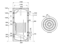 TRINNITY Podgrzewacz cwu 1 wężownica wolnostojący 300L PW1S