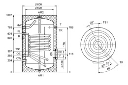 TRINNITY Podgrzewacz cwu 1 wężownica wolnostojący 160L PW1S
