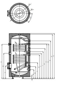 TRINNITY Wymiennik wody 2 wężownice wolnostojący 300L PW2S