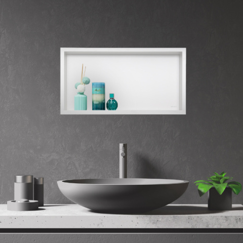 Balneo Półka wnękowa z kołnierzem 60x30x7cm biała OB-WH3 Balneo Półka wnękowa z kołnierzem 60x30x7cm biała OB-WH3