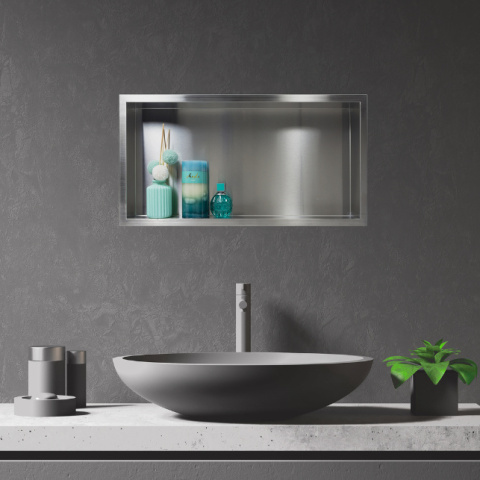 Balneo Półka wnękowa z kołnierzem 60x30x7cm inox OB-IN3 Balneo Półka wnękowa z kołnierzem 60x30x7cm inox OB-IN3