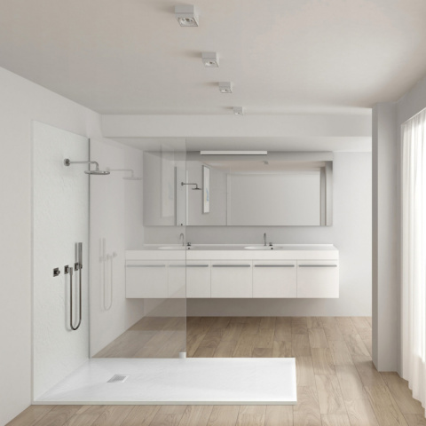 Brodzik z konglomeratu biały STONE TRAY 90x90x2,5cm STFWH909025