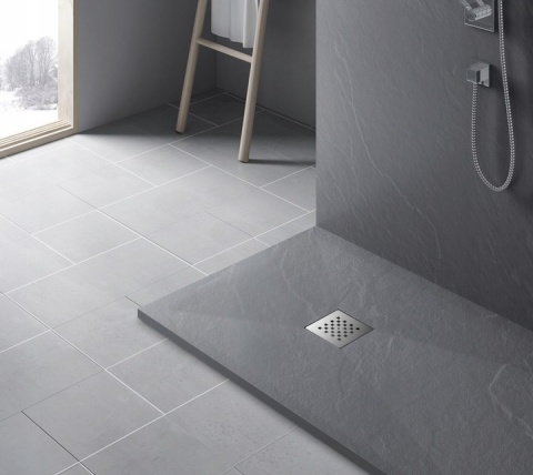 Brodzik z konglomeratu jasnoszary STONE GRAY 140x80x2,5cm STFLG8014025