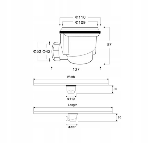 Brodzik z konglomeratu jasnoszary STONE GRAY 140x90x3cm STFLG9014025