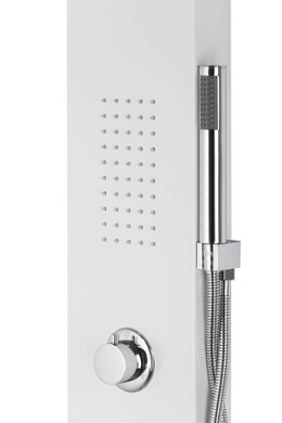 CORSAN Panel prysznicowy biały z termostatem i oświetleniem LED ALTO A017TWHLED