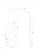 CORSAN Panel prysznicowy srebrny z termostatem ALTO A017TSL