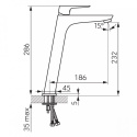 FERRO bateria umywalkowa wysoka czarna VITTO BLACK BVI2LVLBL