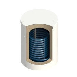 TRINNITY Bojler wymiennik ogrzewacz wody z 1 wężownicą 150L C.W.U wolnostojący (przyłącza od góry)