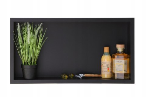 Balneo Półka wnękowa z kołnierzem 60x30x7cm czarna OB-BL3 Balneo Półka wnękowa z kołnierzem 60x30x7cm czarna OB-BL3