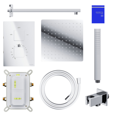 CORSAN Zestaw prysznicowy podtynkowy z termostatem chrom ZA30TCH