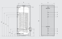 FERROLI Bojler CWU ECOUNIT F 300 1C 257l z wężownicą i grzałką 1,5kW GRL6310A