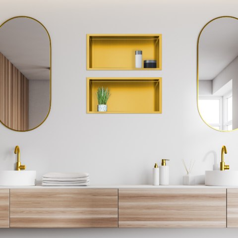 Balneo Półka wnękowa z kołnierzem 60x20x10cm kolor złoty Balneo Półka wnękowa z kołnierzem 60x20x10cm kolor złoty