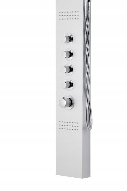 CORSAN Panel prysznicowy srebrny, deszczownica kaskada A-014AM