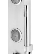 CORSAN Panel prysznicowy srebrny z termostatem z oświetleniem LED SNAKE S-002T