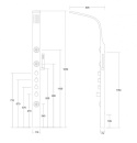 CORSAN Panel prysznicowy srebrny z termostatem z oświetleniem LED SNAKE S-002T