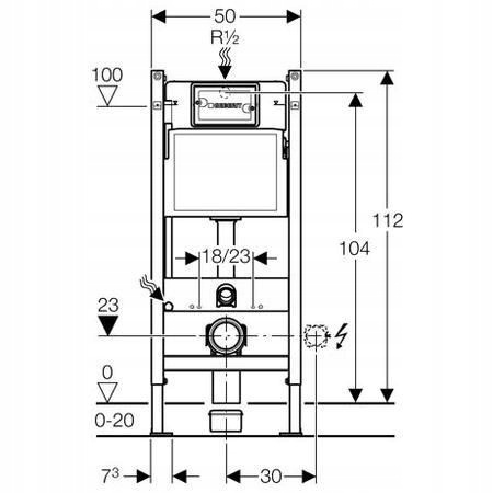 GEBERIT Stelaż Duofix Basic do WC Delta z mocowaniami 111.170.00.1 GEBERIT Stelaż Duofix Basic do WC Delta z mocowaniami 111.170.00.1