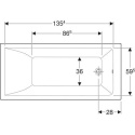 GEBERIT Wanna prostokątna Selnova Square akrylowa 150x70cm 554.381.01.1