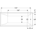 GEBERIT Wanna prostokątna Selnova Square akrylowa 170x70cm 554.384.01.1