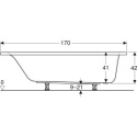 GEBERIT Wanna prostokątna Selnova Square akrylowa 170x70cm 554.384.01.1