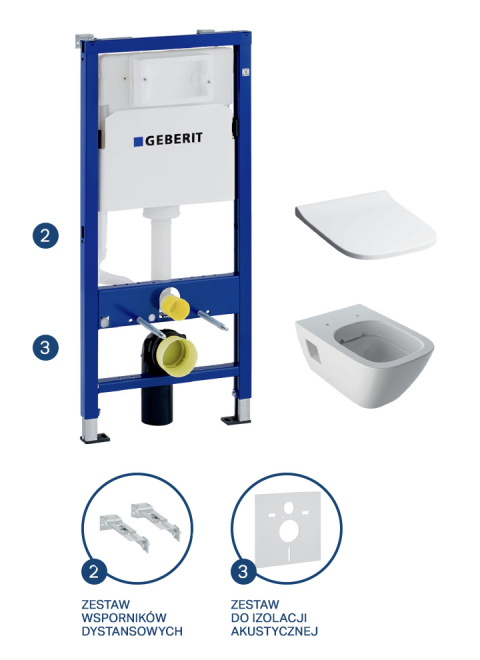 GEBERIT Zestaw podtynkowy z miską WC, Duofix Basic Selnova Square 118.344.00.2 GEBERIT Zestaw podtynkowy z miską WC, Duofix Basic Selnova Square 118.344.00.2