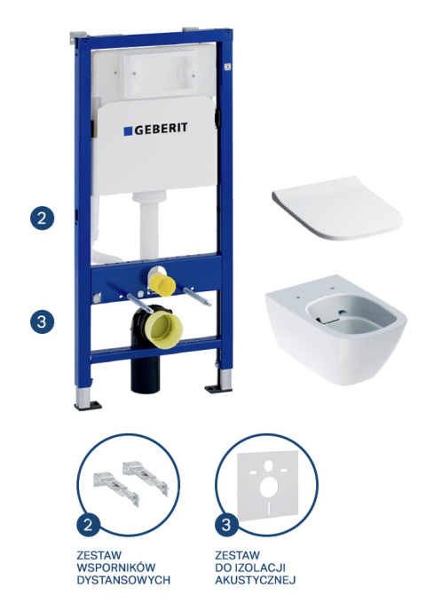 GEBERIT Zestaw podtynkowy z miską WC, Duofix Basic Smyle Square 118.346.00.2 GEBERIT Zestaw podtynkowy z miską WC, Duofix Basic Smyle Square 118.346.00.2